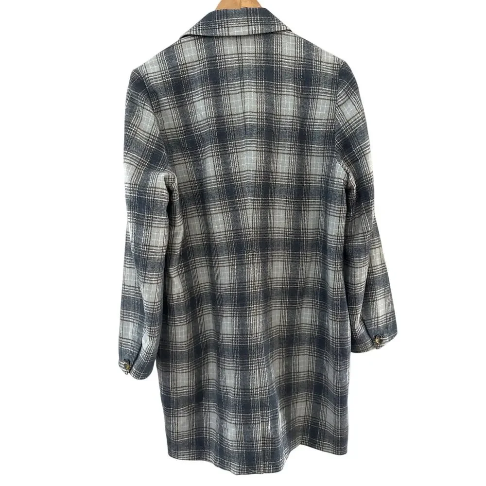 Sundance Annie Fall Plaid Long‎ Coat Multicolor Size Large Petite